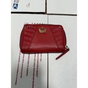 Juicy Couture Royal Race Zip Snap Wallet - Lipstick Red & Gold Crown